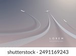 Airplanes with trail lines background