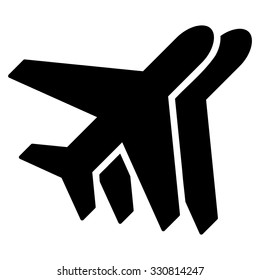 Airplanes vector icon. Style is flat black symbol, rounded angles, white background.