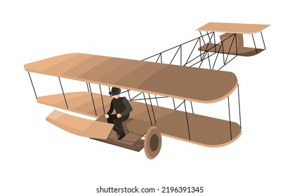 Airplanes vector image design old airplane model, private jet, passenger airplane. Transportation and aircraft illustration and design element
