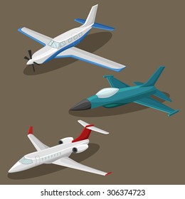 Airplanes vector image design set. 