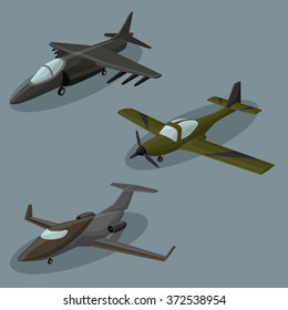 Airplanes vector image design set. 