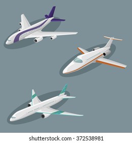 Airplanes vector image design set. 