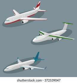 Airplanes vector image design set. 
