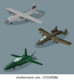 Airplanes vector image design set. 