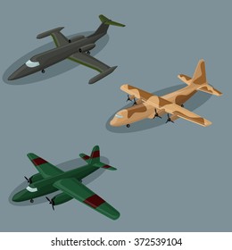 Airplanes vector image design set. 