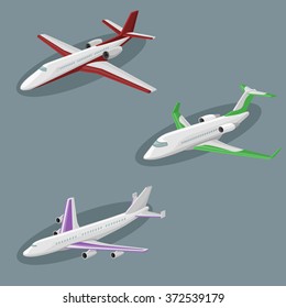 Airplanes vector image design set. 