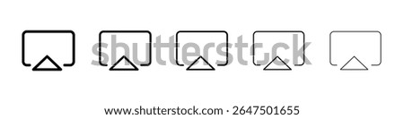 Airplay icon graphic set. trendy stroke line style