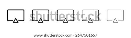Airplay icon graphic set. trendy stroke line style