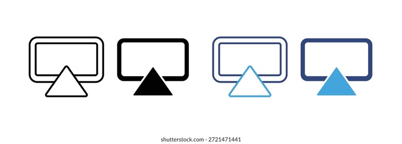 Airplay icon set. Digital display mirroring and sharing symbol. vector illustration