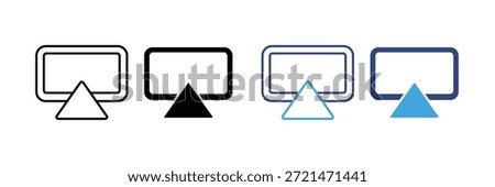 Airplay icon set. Digital display mirroring and sharing symbol. vector illustration