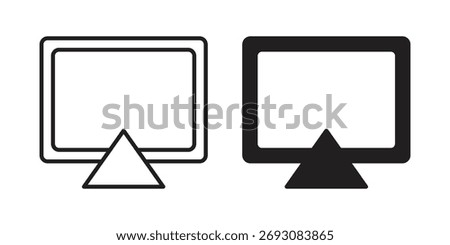 Airplay icon vector in simple flat design, outline.