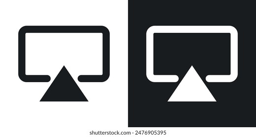 Airplay thin vector icon collection.