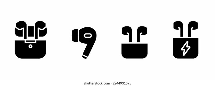 Airpod icon illustration isolated on white background. Stock vector.