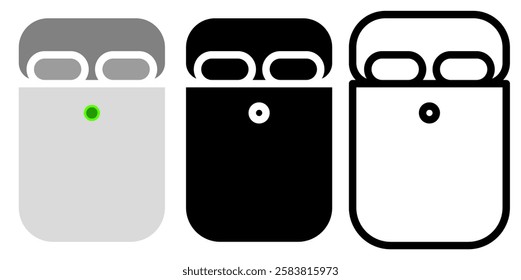 airpod icon, simple flat style, pictogram logo sign symbol vector illustration, isolated on white for mobile app