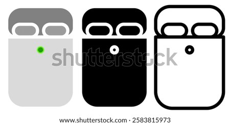 airpod icon, simple flat style, pictogram logo sign symbol vector illustration, isolated on white for mobile app