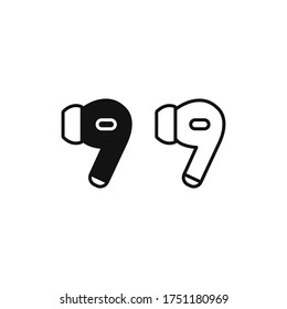 Airpod Icon Vector. Headphones Sign, Airpods Pro Symbol