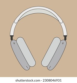 AirPods Max outline vector illustration with brown background. Suitable for educational, work, and commercial purposes.