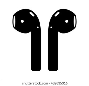 Airpods wireless headphones flat vector icon for apps and websites 