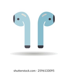Airpods wireless headphones vector isolated icon. Music sign. Graph symbol for music and sound web site and apps design, logo, app, UI