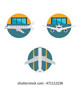 airport with aircraft icons