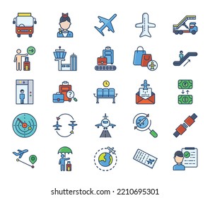 Airport and airline icon set