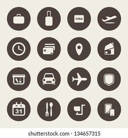 Airport and airlines services icons