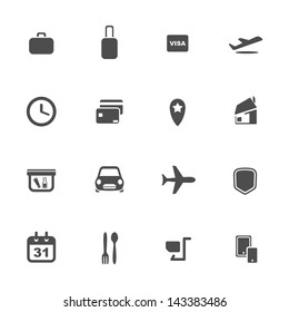 Airport and airlines services icons