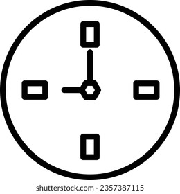 Airport Airship Clock Outline Icon