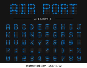 Airport alphabet. Vector font.