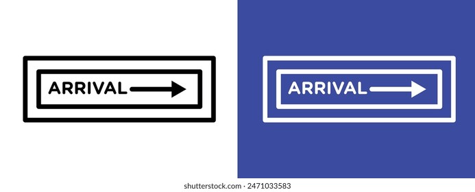 Airport arrival sign logo set vector