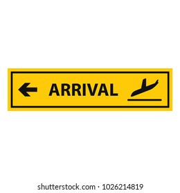airport arrival sign in trendy flat style 