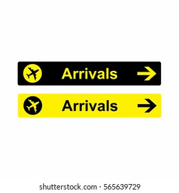 Airport Arrival sign vector design isolated on white background 
