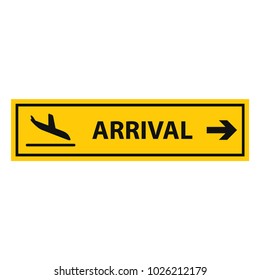 Airport Arrival Sign, Vector Icon 