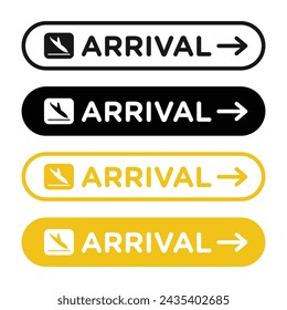 Airport Arrival Sign Vector Icon Set. Departure and Transfer vector symbol for UI design.