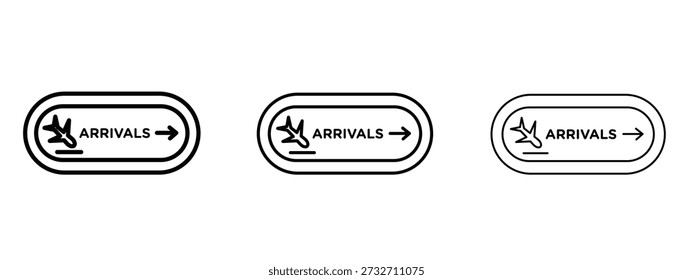 Airport arrival sign vector Logo Design Template. Editable Stroke graphics.