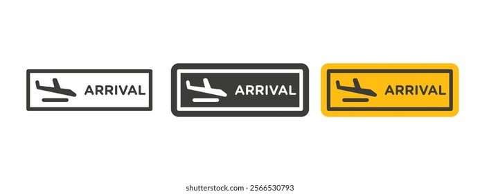 Airport arrival signs collection for website design, app, UI design.