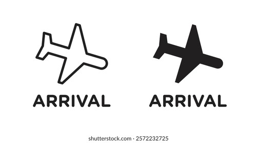 Airport arrival signs set vector graphics designs