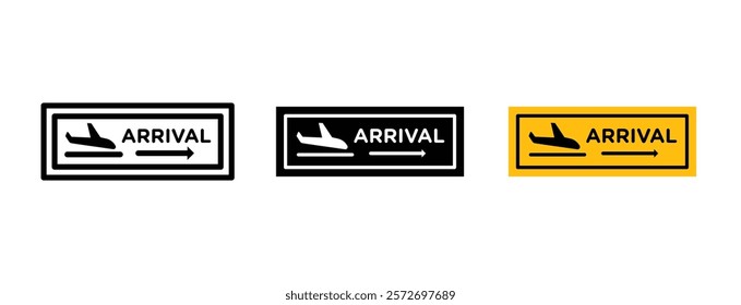 Airport arrival signs vector collection pack