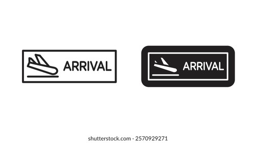 Airport arrival signs vector illustration pack