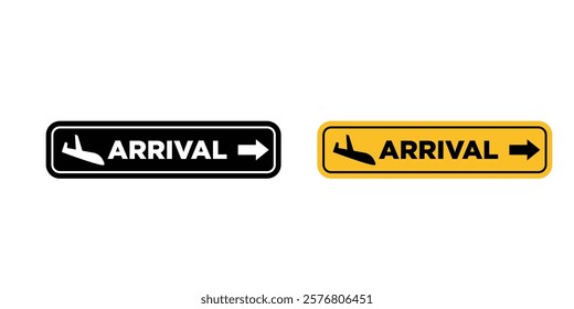 Airport arrival signs vector pack for web designs