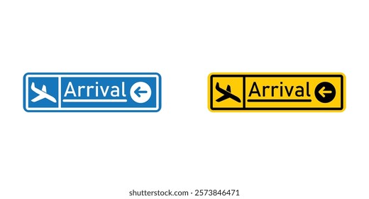 Airport arrival signs vector set