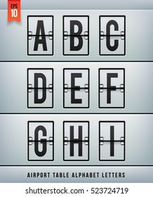 Airport arrival table alphabet. Vector illlustration.