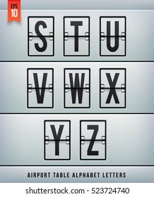 Airport arrival table alphabet. Vector illlustration.