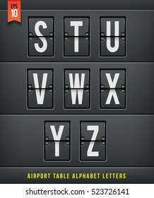 Airport arrival table alphabet. Vector illustration.