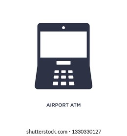 airport atm icon. Simple element illustration from airport terminal concept. airport atm editable symbol design on white background. Can be use for web and mobile.