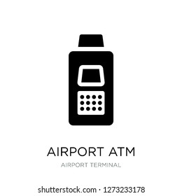 airport atm icon vector on white background, airport atm trendy filled icons from Airport terminal collection, airport atm simple element illustration