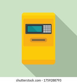Airport atm machine icon. Flat illustration of airport atm machine vector icon for web design