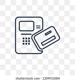 Airport ATM vector outline icon isolated on transparent background, high quality linear Airport ATM transparency concept can be used web and mobile