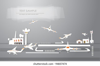 airport background made of stikers