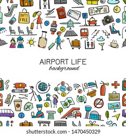 Airport background, seamless pattern for your design